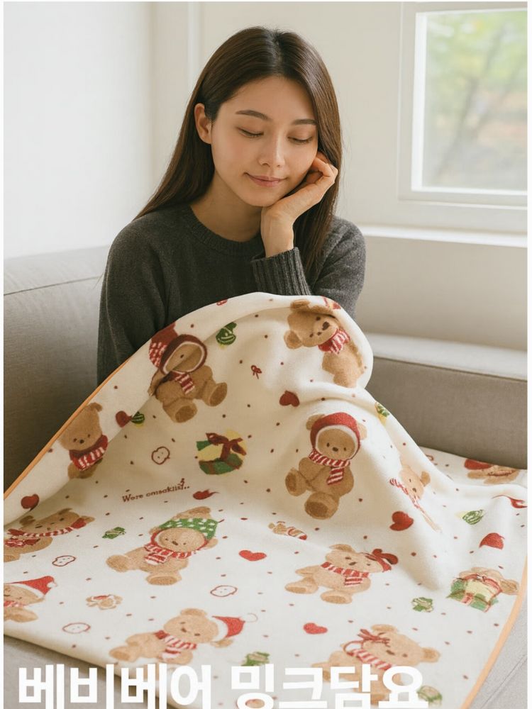 마메종 최고급 밍크담요 베비곰돌이 담요(중)