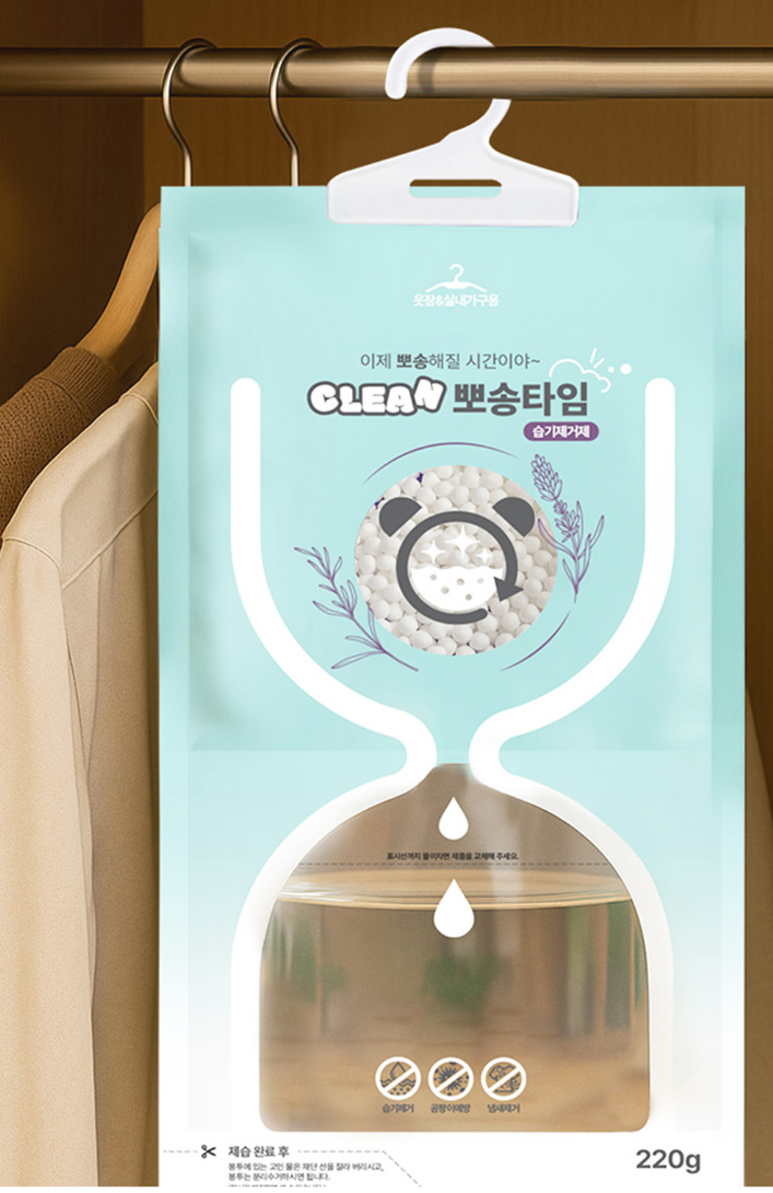 (신형) 클린뽀송타임 옷걸이형 대용량 습기제거제 220g 10개입 1세트