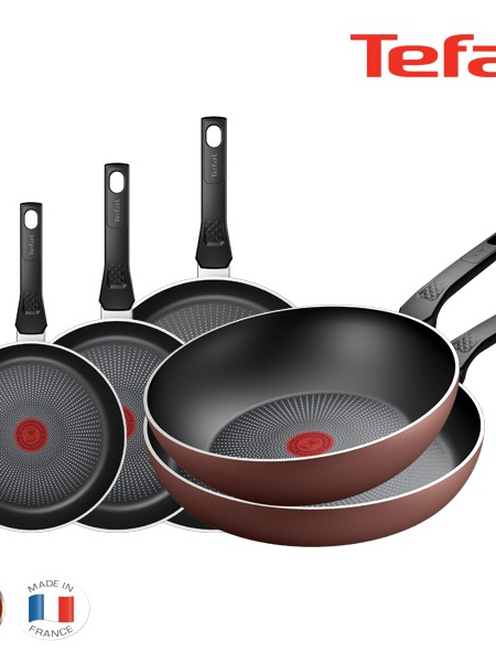 [테팔] 팬&냄비 PTFE IH 뉴 셰프터치 5종세트 (프라이팬 20cm+24cm+28cm+30cm+볶음팬 28cm)NCT_FP20_24_28_30_WP28