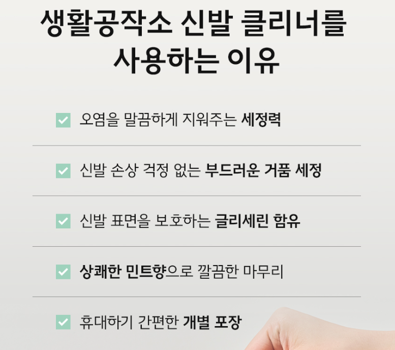 노워시 휴대용 신발클리너 30매 민트향