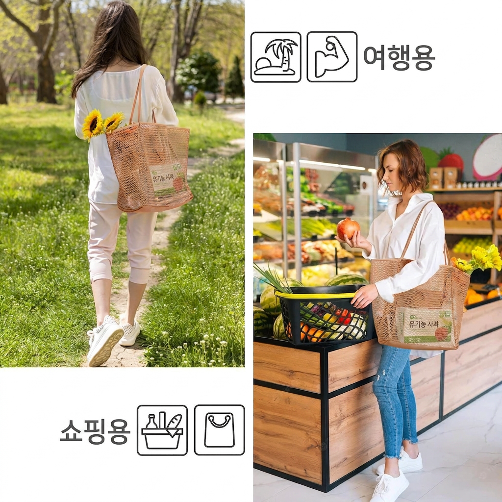 상품코드 : DUM004 접이식 비치메쉬백