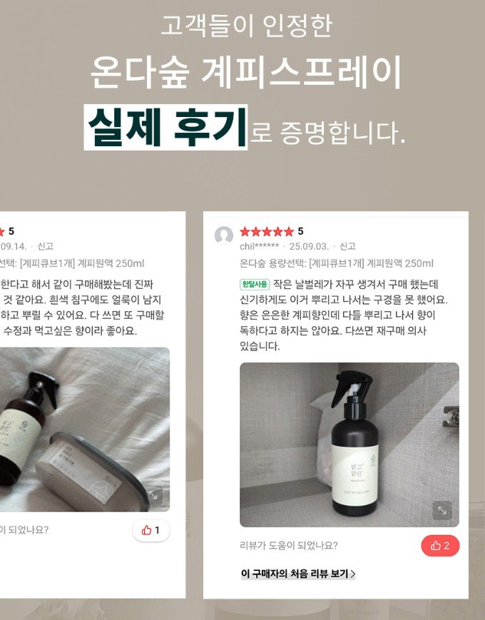 온다숲 계피스프레이 탈취제 250ml