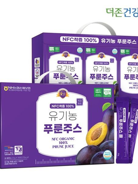 [더존건강]NFC착즙 100% 유기농 푸룬주스 20g X 18포