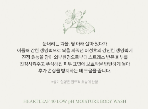 상품코드 : K629 어성초 40 약산성 모이스처 바디워시 (카톤발주용)