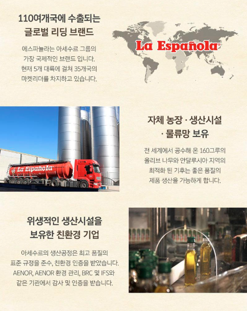상품코드 : UB029 (스페인No.1)에스파뇰라 올리브유500ml 1P