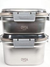 [오보아] 스텐304 만능저장고 밀폐용기세트 1800ml+2500ml