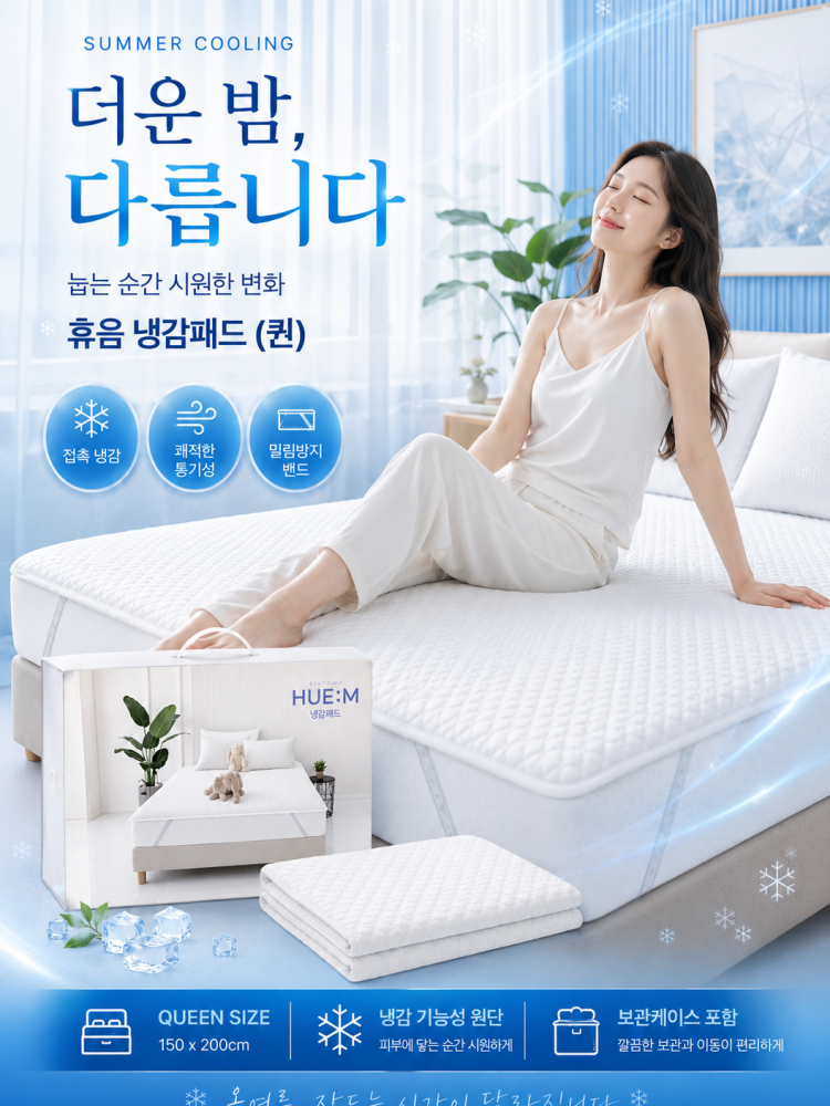 휴음 냉감 쿨 패드 (퀸)  (낱개발주용)