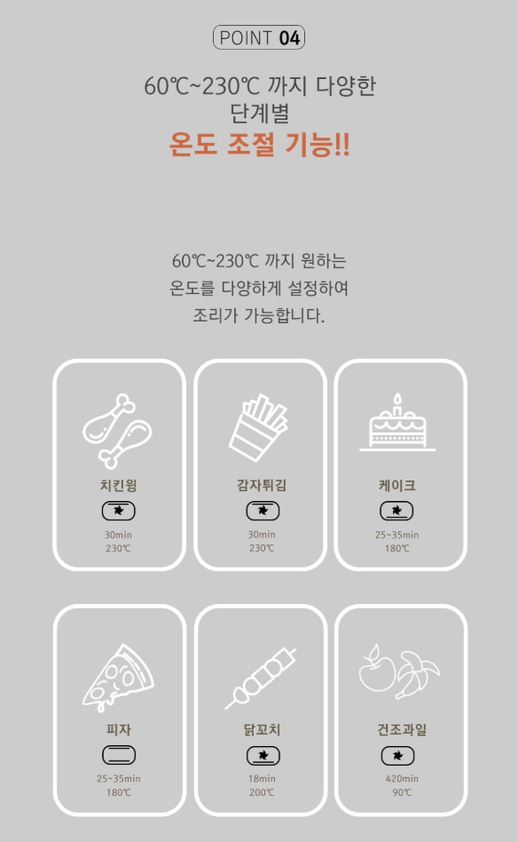 상품코드 : H3690 [블랙파인] 블랙쉐프 20L 에어프라이어 오븐 (BAF25KR)