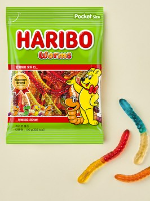 하리보 웜즈 지렁이 모양 젤리 100g (카톤발주용)