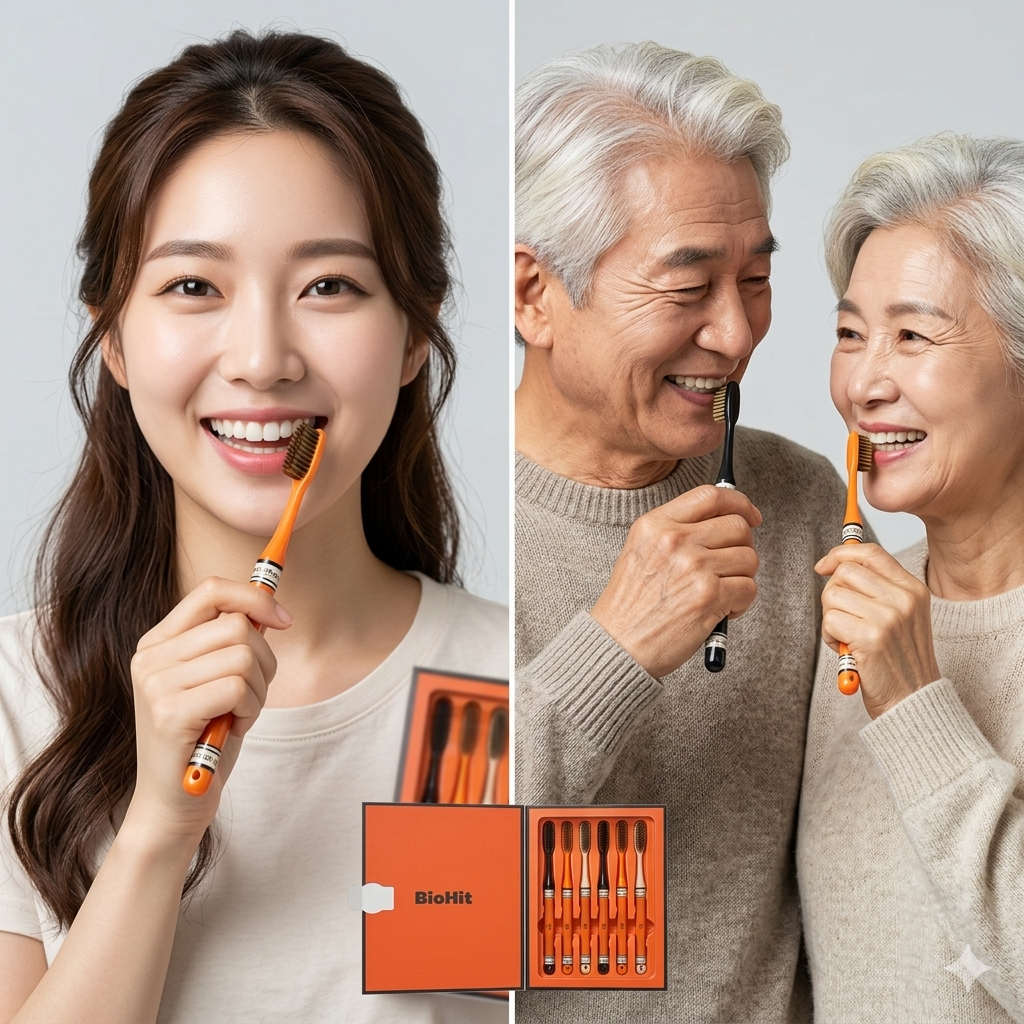상품코드 : K655 바이오히트 칫솔 세트 6p (일반 칫솔모) (카톤발주용)