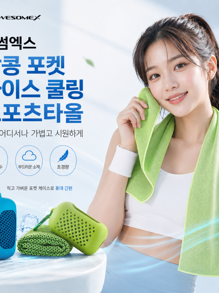 어썸엑스 여행용 땅콩 포켓 아이스 쿨링 스포츠 쿨타올 4종