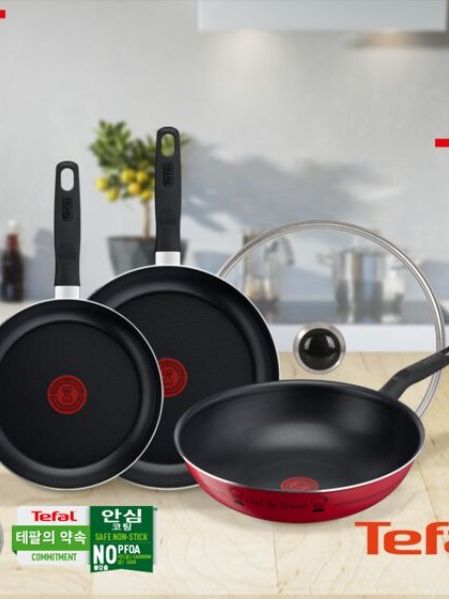 [테팔] 밸리드 쿡 프라이팬 24cm+28cm+궁중팬 28cm+유리 뚜껑