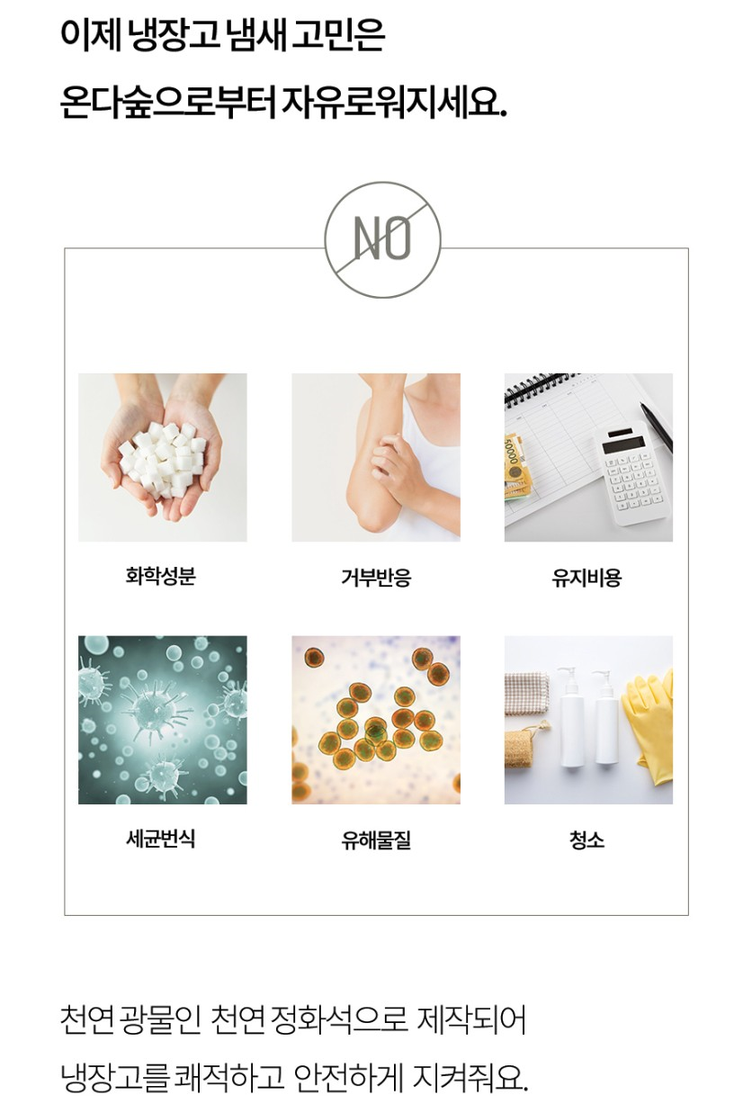 온다숲 반영구 숯10배 냉장고탈취제 300g