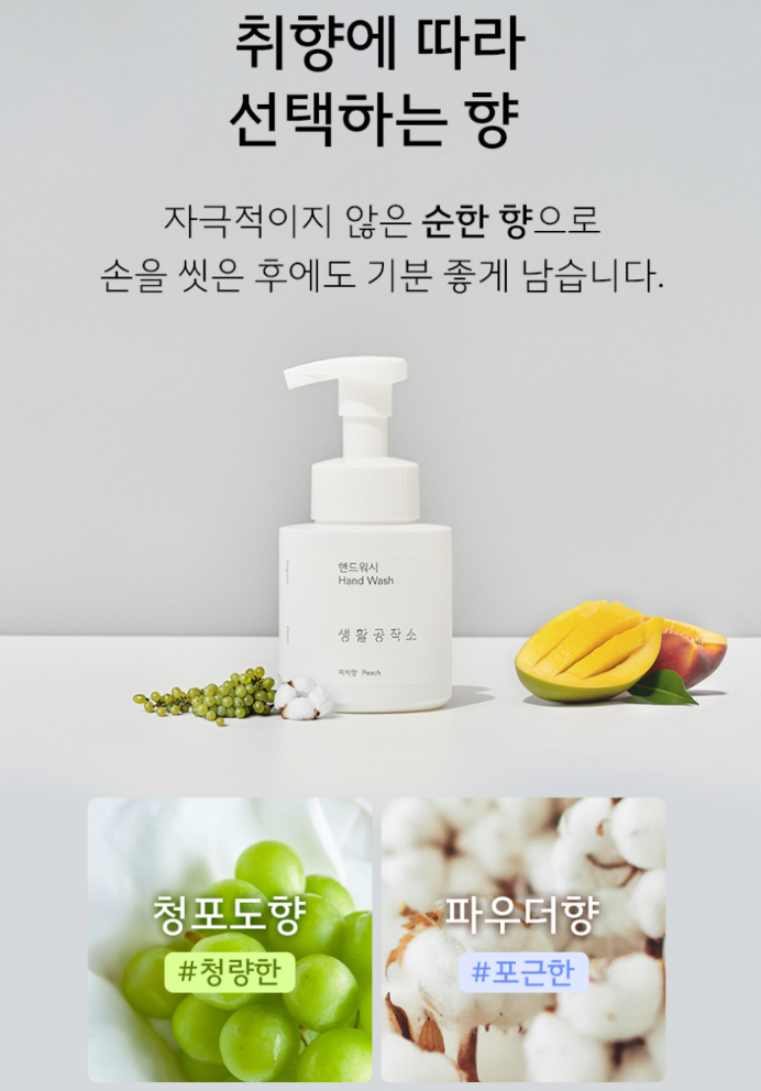 생활공작소 촉촉 퍼퓸 솝 핸드워시 향2종 250ml