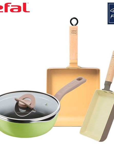 [테팔] G6 원픽 냄비팬 22cm(그린)+[죠르노펠리체] 인덕션 멀티 사각팬 브라운+[죠르노펠리체] 인덕션 멀티 사각팬 라지 브라운