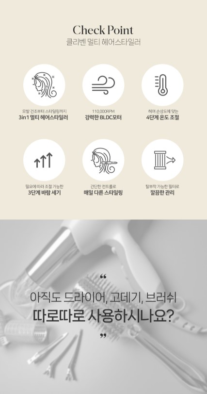 상품코드 : J543 [클리벤] 멀티 헤어스타일러 (001-07-KBH)