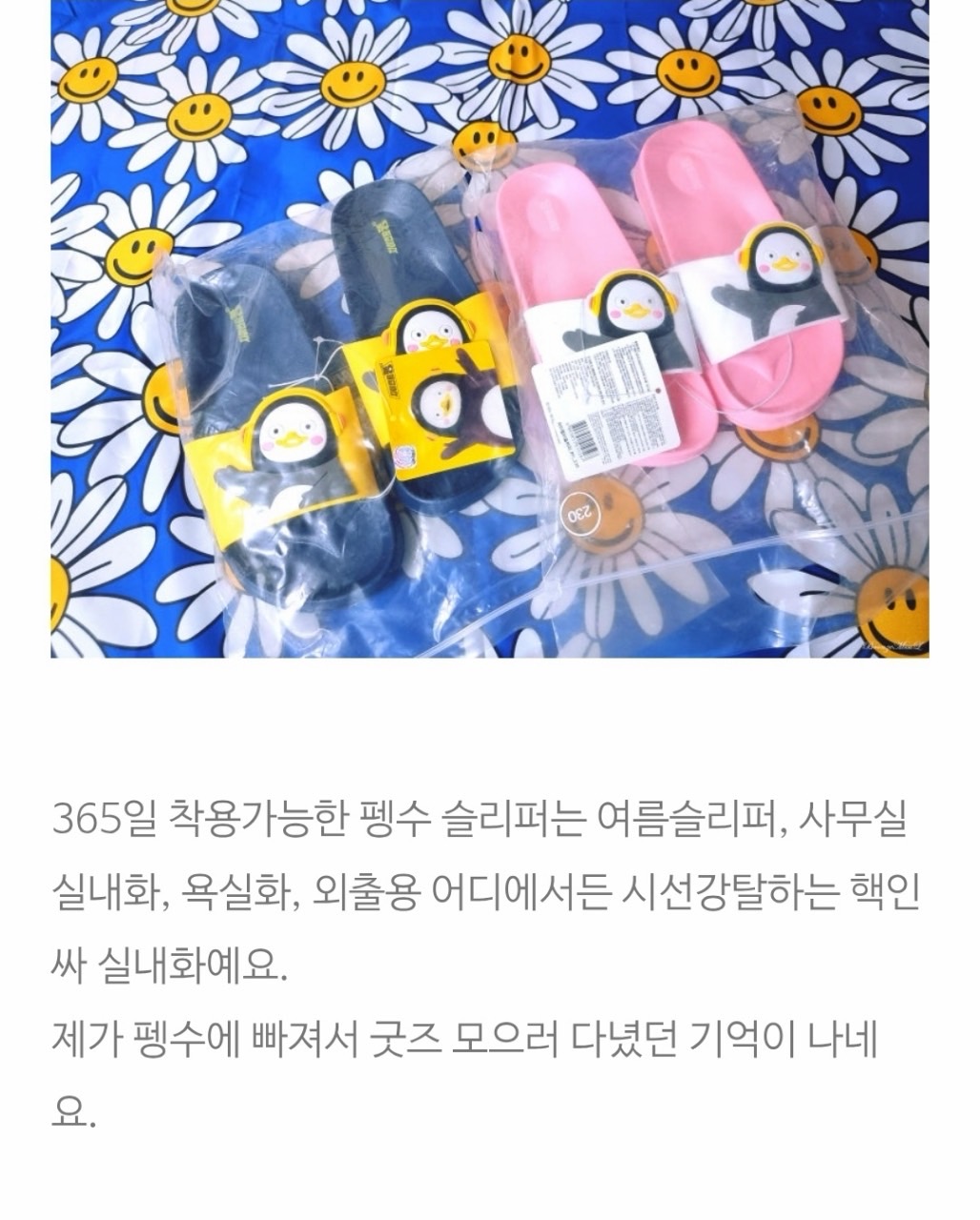 상품코드 : GLB078 펭수 펭무룩 슬리퍼