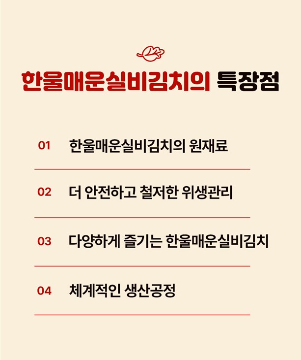 상품코드 : HAN002 왕애밥상 매운실비김치 500g