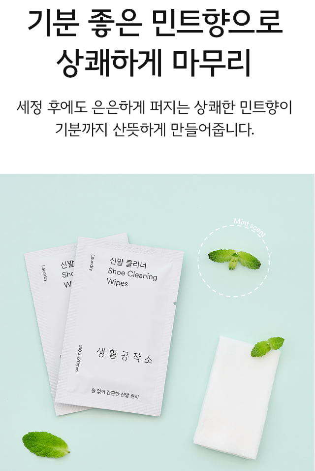 노워시 휴대용 신발클리너 30매 민트향