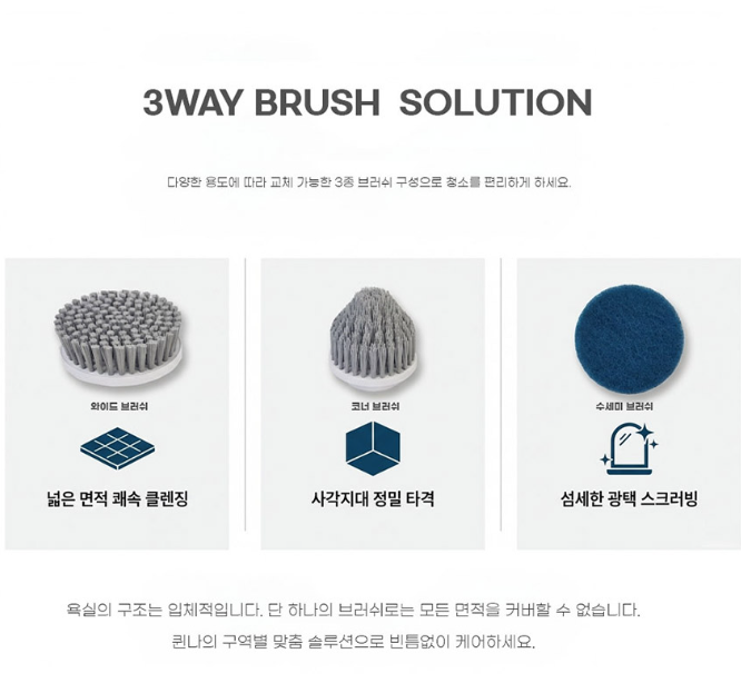 상품코드 : H3921 [퀸나] 소프트 스윕 무선 욕실청소기 (QN-CR120W)