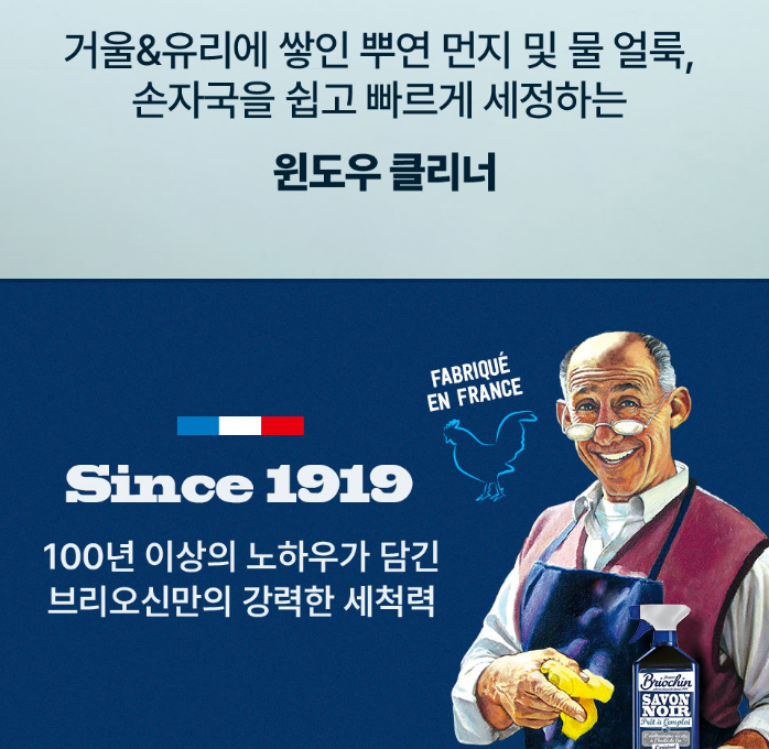 브리오신 유리클리너 (먼지/손때/얼룩 제거) 대용량 750ml