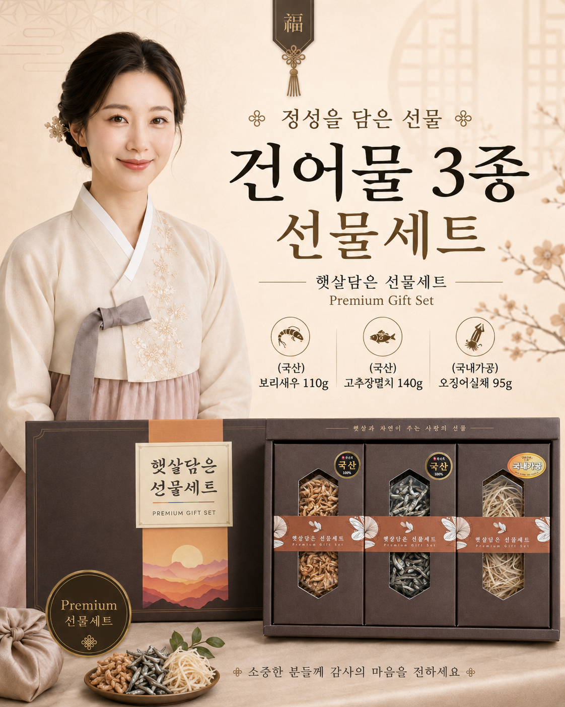 상품코드 : HAS078 햇살담은 건어물 3종 선물세트