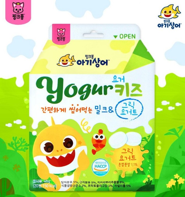 상품코드 : NY013 핑크퐁 아기상어 요거키즈 밀크&그릭요거트 40g