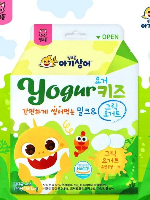 핑크퐁 아기상어 요거키즈 밀크&그릭요거트 40g
