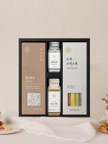 [다시자연] 오색수연면 4종 다복세트 14호 + 쇼핑백 (신세계백화점 판매 상품)
