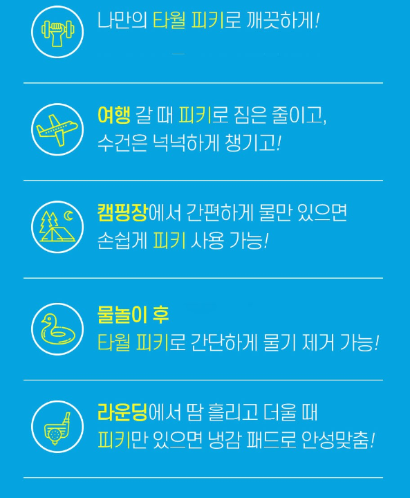 여행꿀템 휴대용 비압축 일반타월 10개입