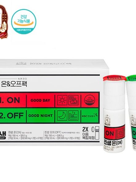 [정관장] 찐생 온앤오프팩 (온 5병 + 오프 5병, 이중제형) + 쇼핑백 (협의된 폐쇄몰만 공급가능)
