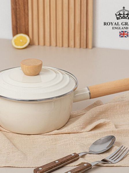 [로얄그래프톤] 바닐라크림 IH 법랑냄비 편수18 (RG1309)