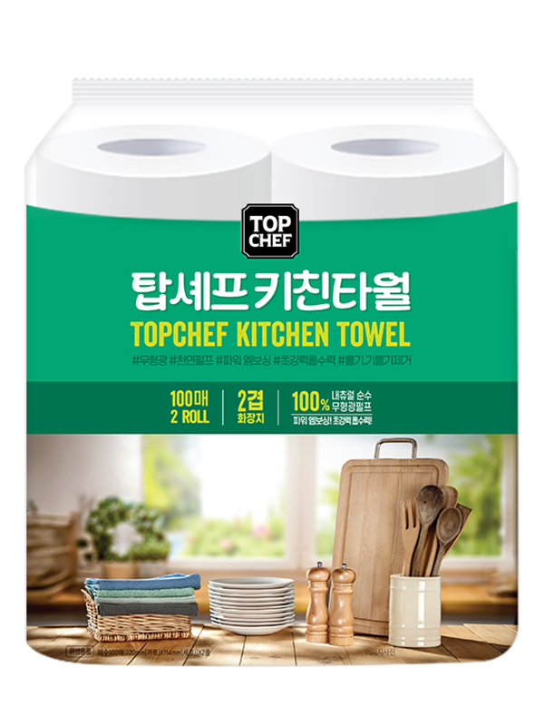 (스티커미부착)탑셰프 롤타입키친타올100매2롤