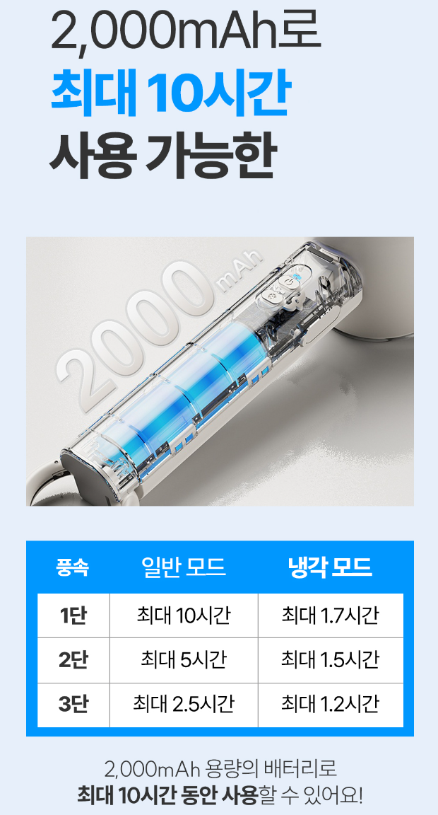 에어로라 급속냉각 휴대용선풍기 고리형