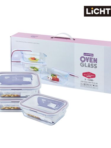 [리히텐] 퍼플락 오븐밀폐 3조 (1030ml*3EA)