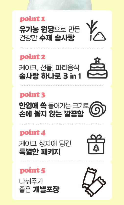 상품코드 : PSM004 [샤르봉봉] 수제 케이크 솜사탕 (4gx16개입)