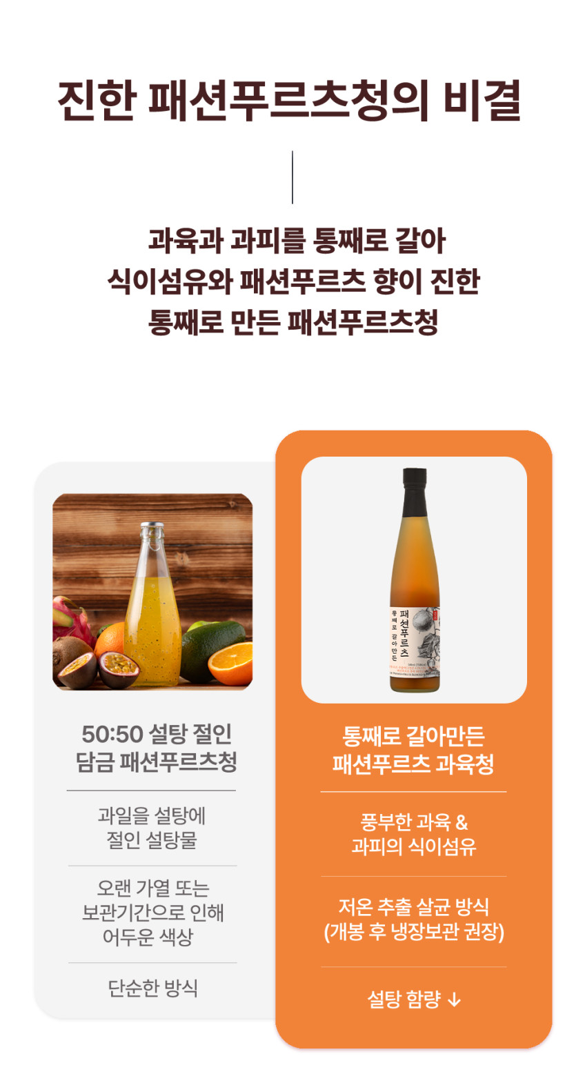상품코드 : TK004 [청숨] 통째로 갈아만든 패션푸르츠 500ml 선물세트 1호