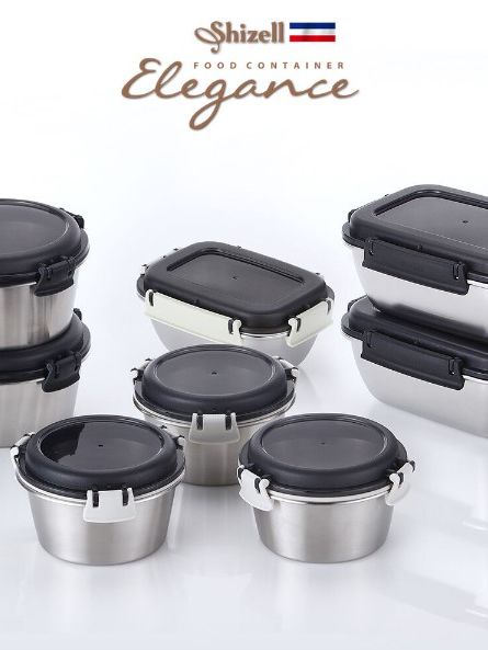 [쉬젤] 엘레강스 푸드컨테이너 종합8종세트A (원형 350ml-3EA / 550ml-2EA 사각 550ml-1EA / 850ml-2EA)