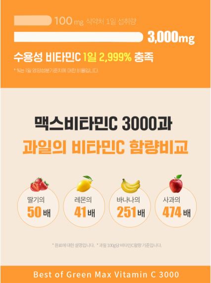 비타민마을 맥스 비타민C 3000 분말 3개월분 90포, 1개