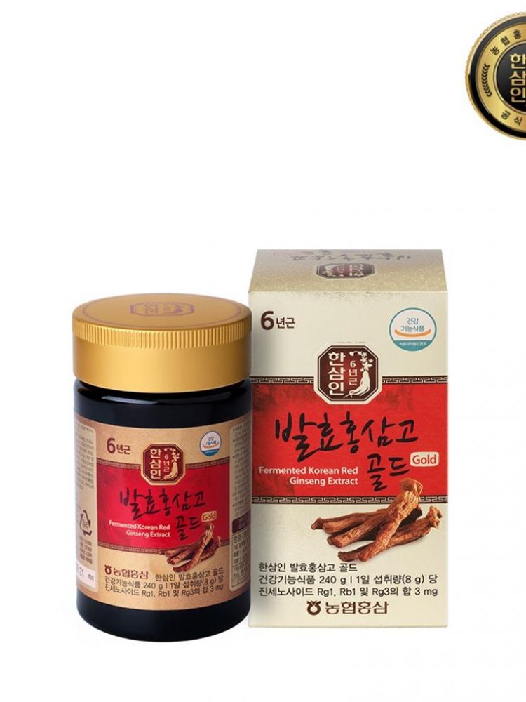 [농협 한삼인] 발효홍삼고골드 240g x 1병 + 쇼핑백 - 1P 선물용 사바리 케이스 포함