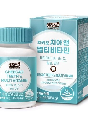 [치카오] 치아 앤 멀티비타민 치아 뼈건강 에너지 활력 카카오맛, 45정, 1개