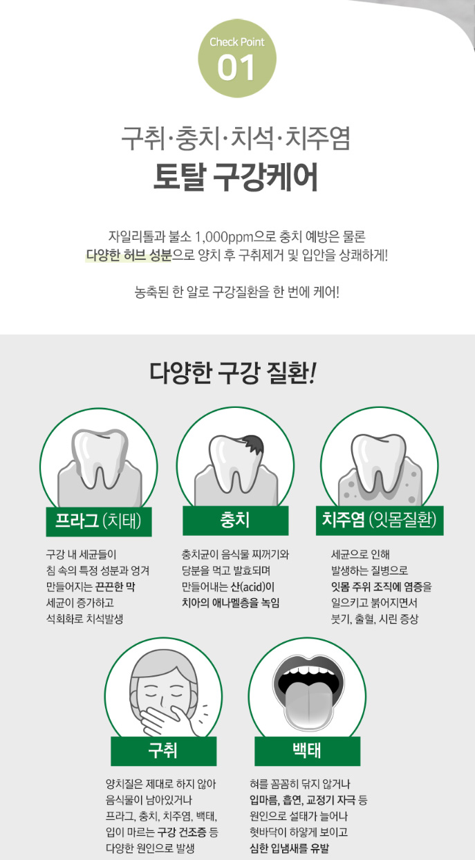 상품코드 : BE001 [비긴에코] 덴탈허브 고체치약 40정 / 여행&휴대추천