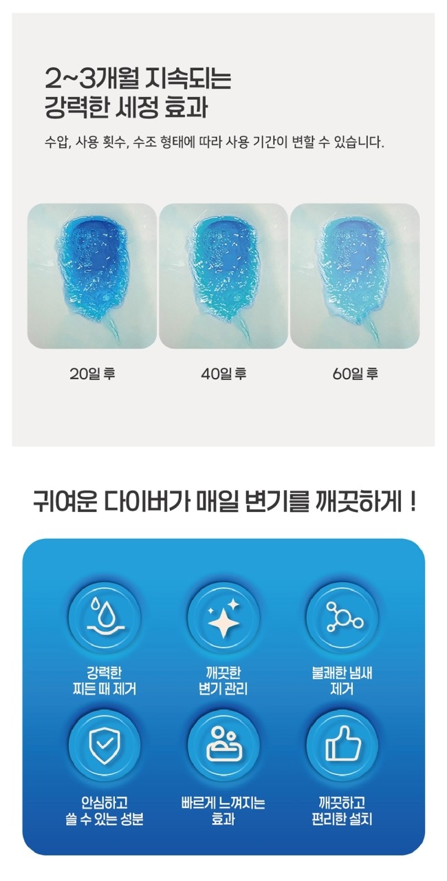 귀여운 잠수부 강력자동세정 변기세정제 180g