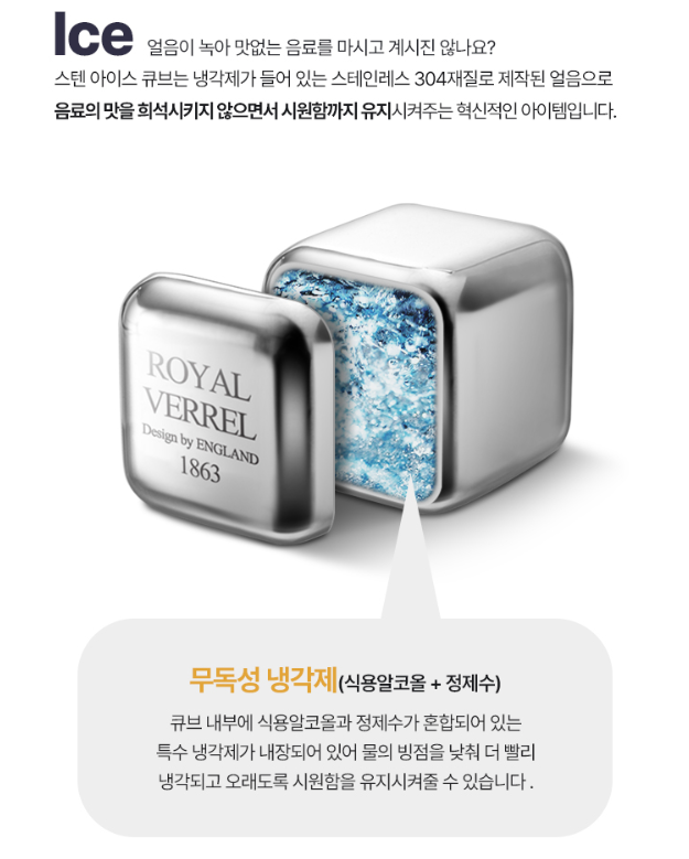 상품코드 : BAG008 홈텐딩 녹지않는얼음 반영구 아이스큐브 6pcs세트