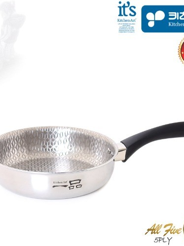 [키친아트] 일품 통오중 인덕션IH 엠보 스텐후라이팬 20cm