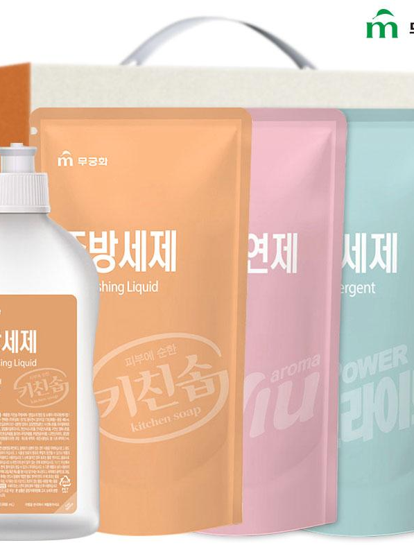 무궁화 4종3호(주방500용기,주방300리필,섬유300리필,액체300리필)