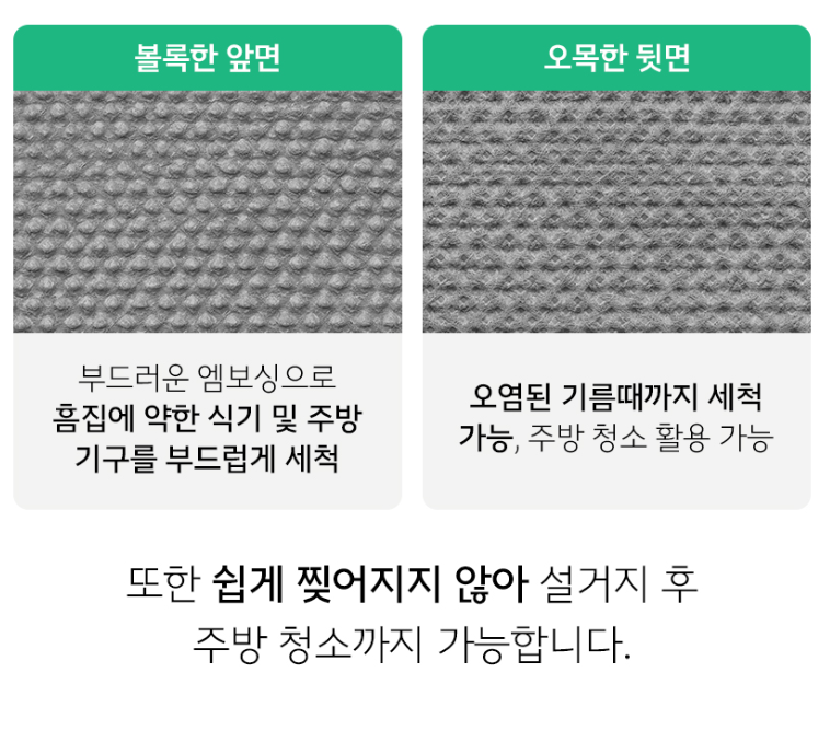 기름기 위생 걱정없는 일회용 수세미 60매
