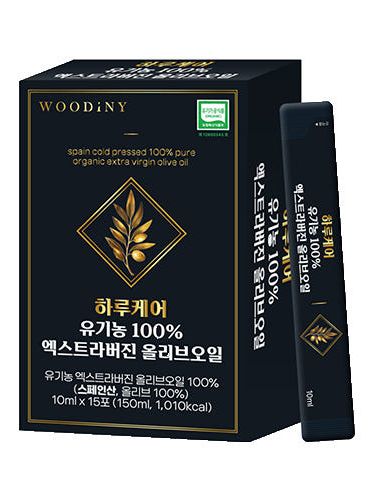 [우디니] 하루케어 유기농 100% 엑스트라버진 올리브오일 스틱 10ml x 15포