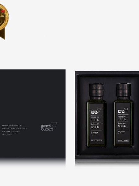 [쿠엔즈버킷] 참기름 x 들기름 100ml 2종세트 + 쇼핑백 (백화점 판매용)