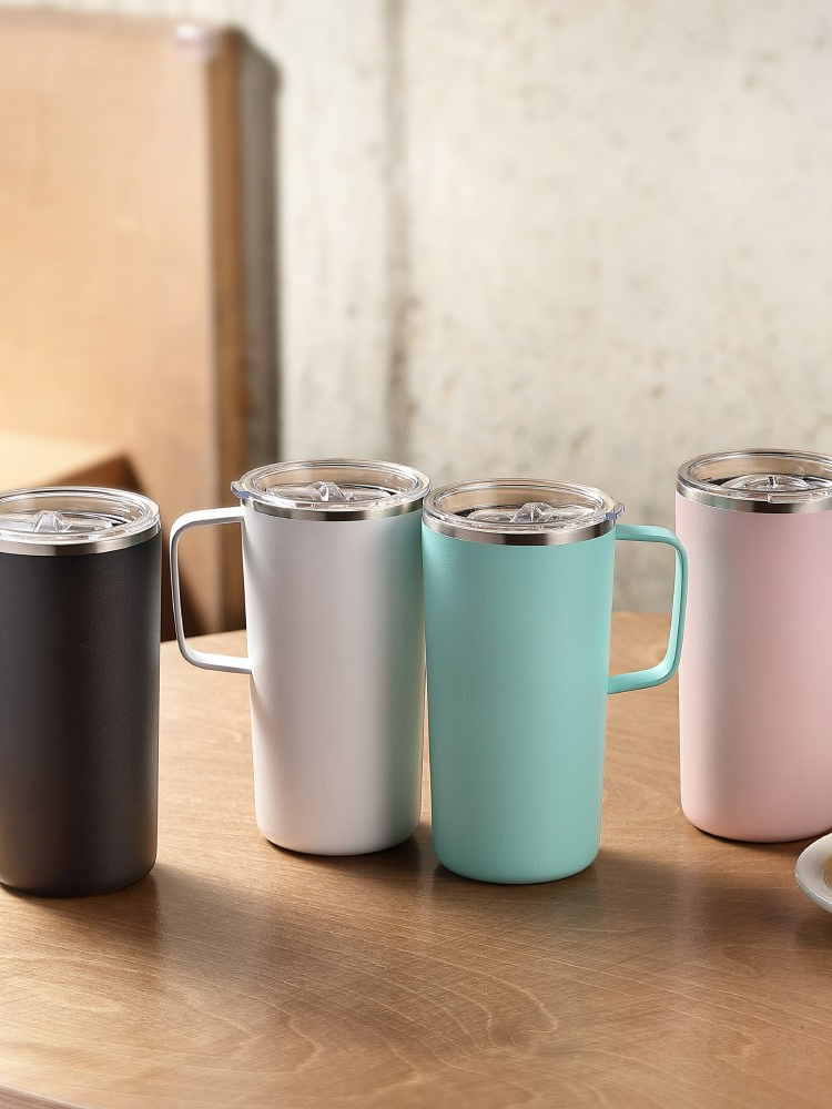 [아소부] 세라믹 스텐 진공 보온보냉 타워 머그 600ml